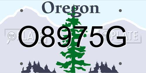 O8975G Oregon License Plate