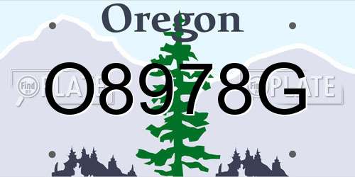 O8978G Oregon License Plate