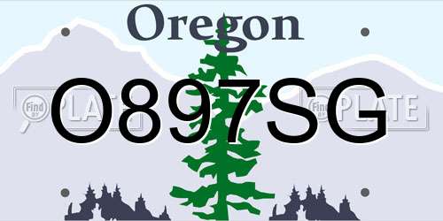 O897SG Oregon License Plate