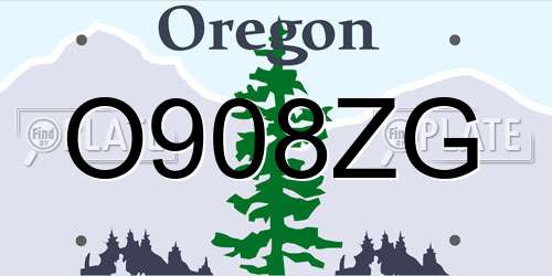 O908ZG Oregon License Plate