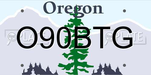 O90BTG Oregon License Plate