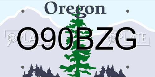 O90BZG Oregon License Plate