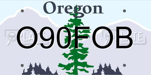 O90FOB Oregon License Plate