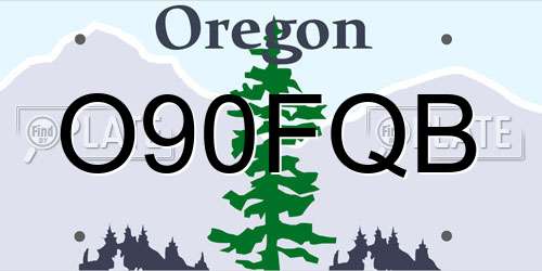 O90FQB Oregon License Plate