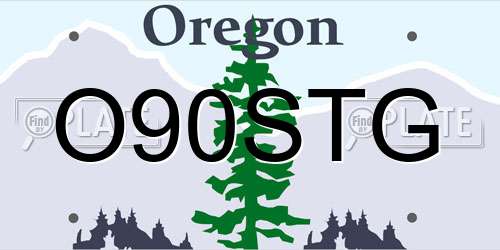 O90STG Oregon License Plate