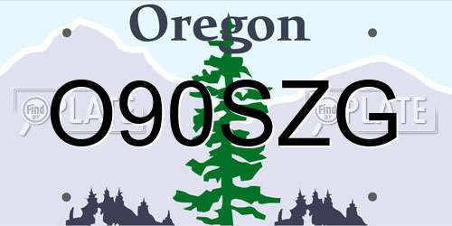 O90SZG Oregon License Plate