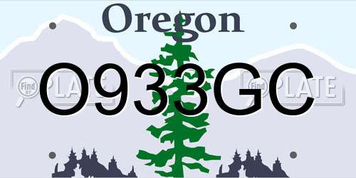 O933GC Oregon License Plate