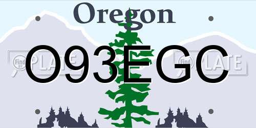 O93EGC Oregon License Plate