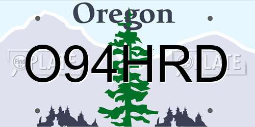 O94HRD Oregon License Plate