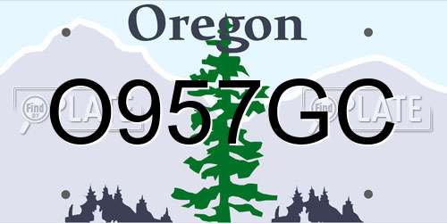 O957GC Oregon License Plate