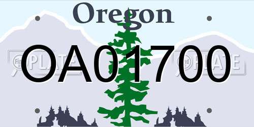 OA01700 Oregon License Plate