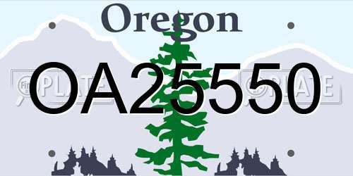 OA25550 Oregon License Plate