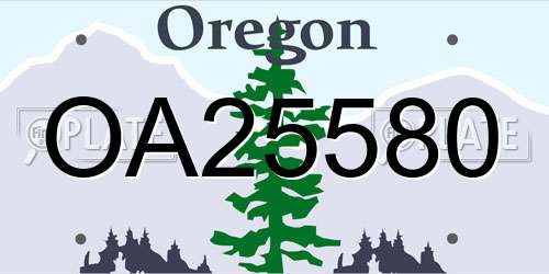 OA25580 Oregon License Plate