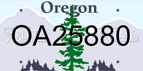 OA25880 Oregon License Plate