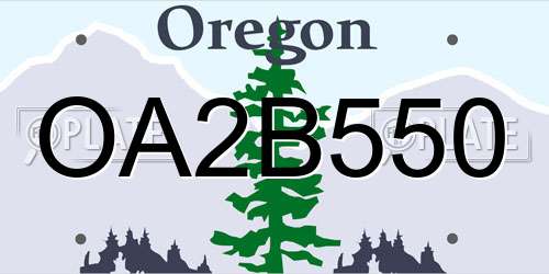 OA2B550 Oregon License Plate