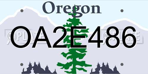OA2E486 Oregon License Plate