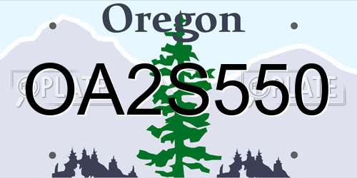 OA2S550 Oregon License Plate