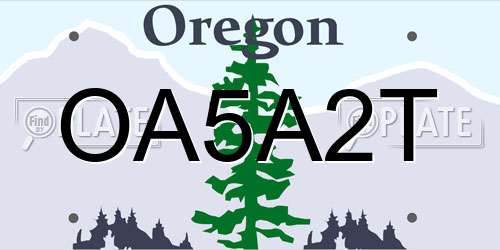 OA5A2T Oregon License Plate