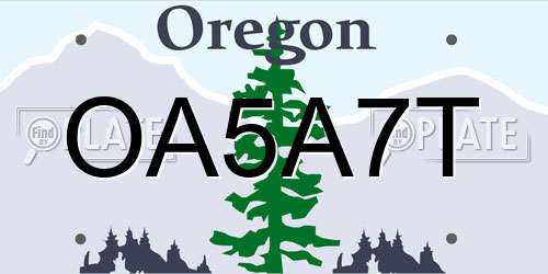 OA5A7T Oregon License Plate