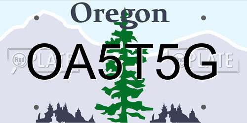 OA5T5G Oregon License Plate