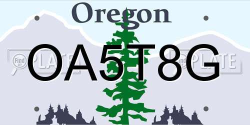 OA5T8G Oregon License Plate