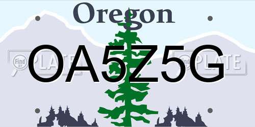 OA5Z5G Oregon License Plate