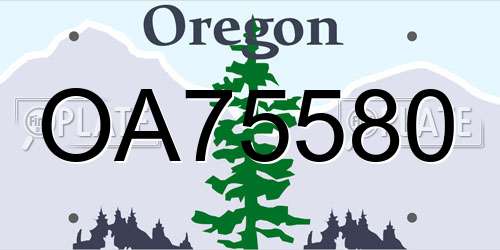 OA75580 Oregon License Plate