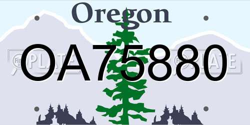 OA75880 Oregon License Plate