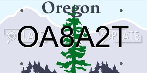 OA8A2T Oregon License Plate