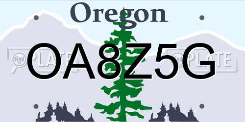 OA8Z5G Oregon License Plate