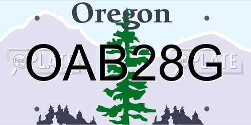 OAB28G Oregon License Plate
