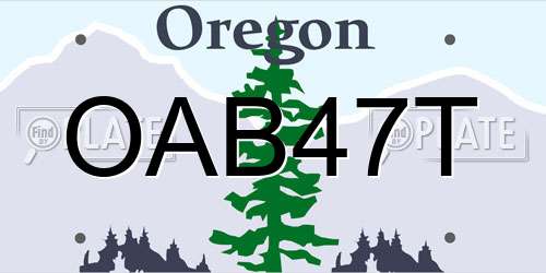 OAB47T Oregon License Plate
