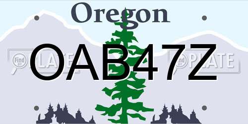 OAB47Z Oregon License Plate