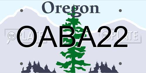 OABA22 Oregon License Plate