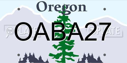 OABA27 Oregon License Plate