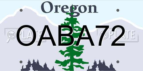 OABA72 Oregon License Plate