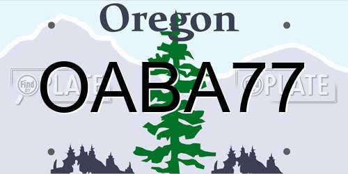 OABA77 Oregon License Plate