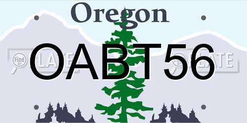 OABT56 Oregon License Plate