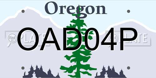 OAD04P Oregon License Plate