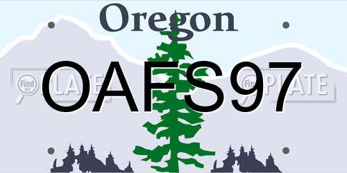 OAFS97 Oregon License Plate