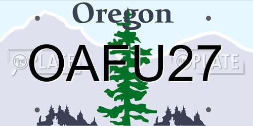 OAFU27 Oregon License Plate