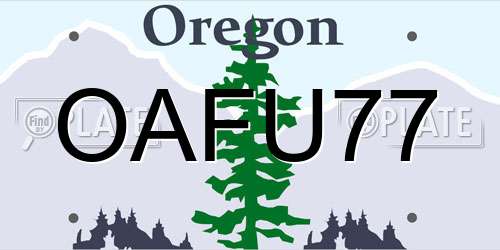 OAFU77 Oregon License Plate