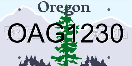 OAG1230 Oregon License Plate