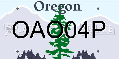OAO04P Oregon License Plate