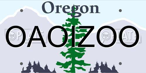 OAOIZOO Oregon License Plate