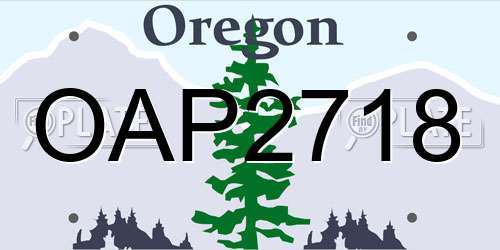 OAP2718 Oregon License Plate