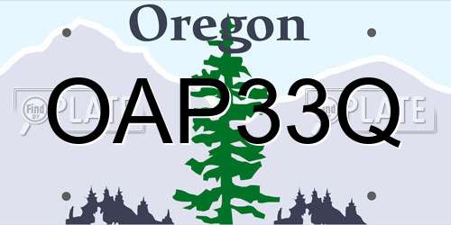 OAP33Q Oregon License Plate
