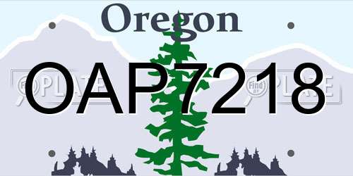 OAP7218 Oregon License Plate