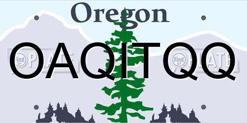 OAQITQQ Oregon License Plate