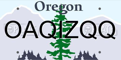 OAQIZQQ Oregon License Plate